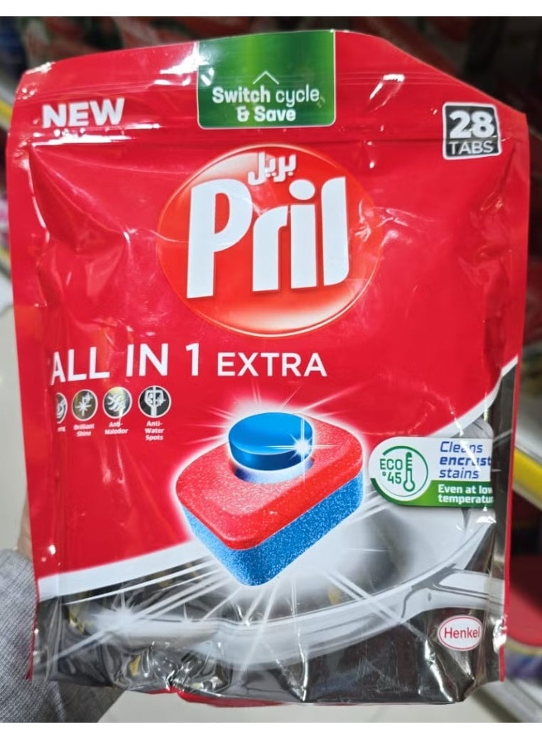 Pril All In 1 Dishwashing Tablets 28 Tabs - Image 1
